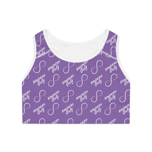 Purple "Bangers Only" Infinity Pattern Sports Bra