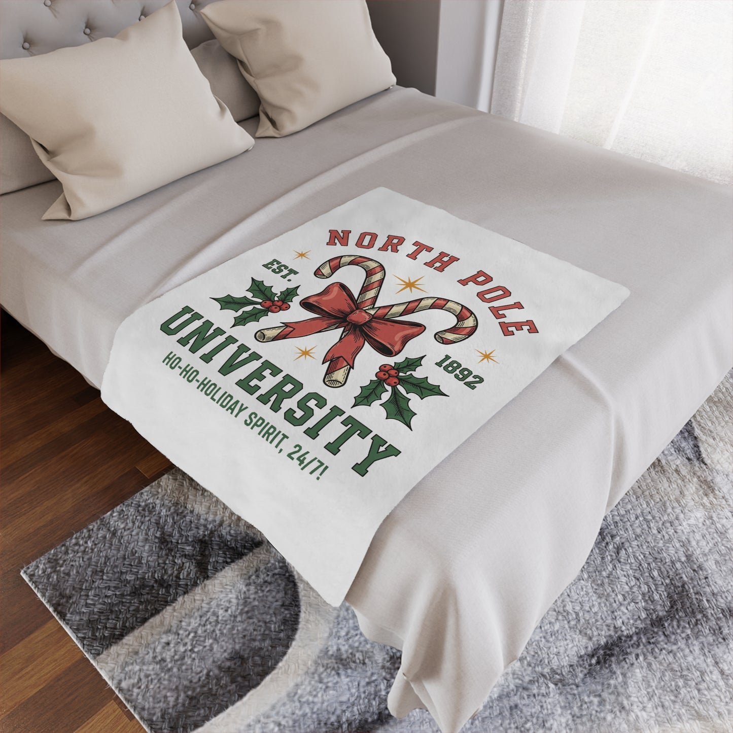 North Pole University Minky Blanket