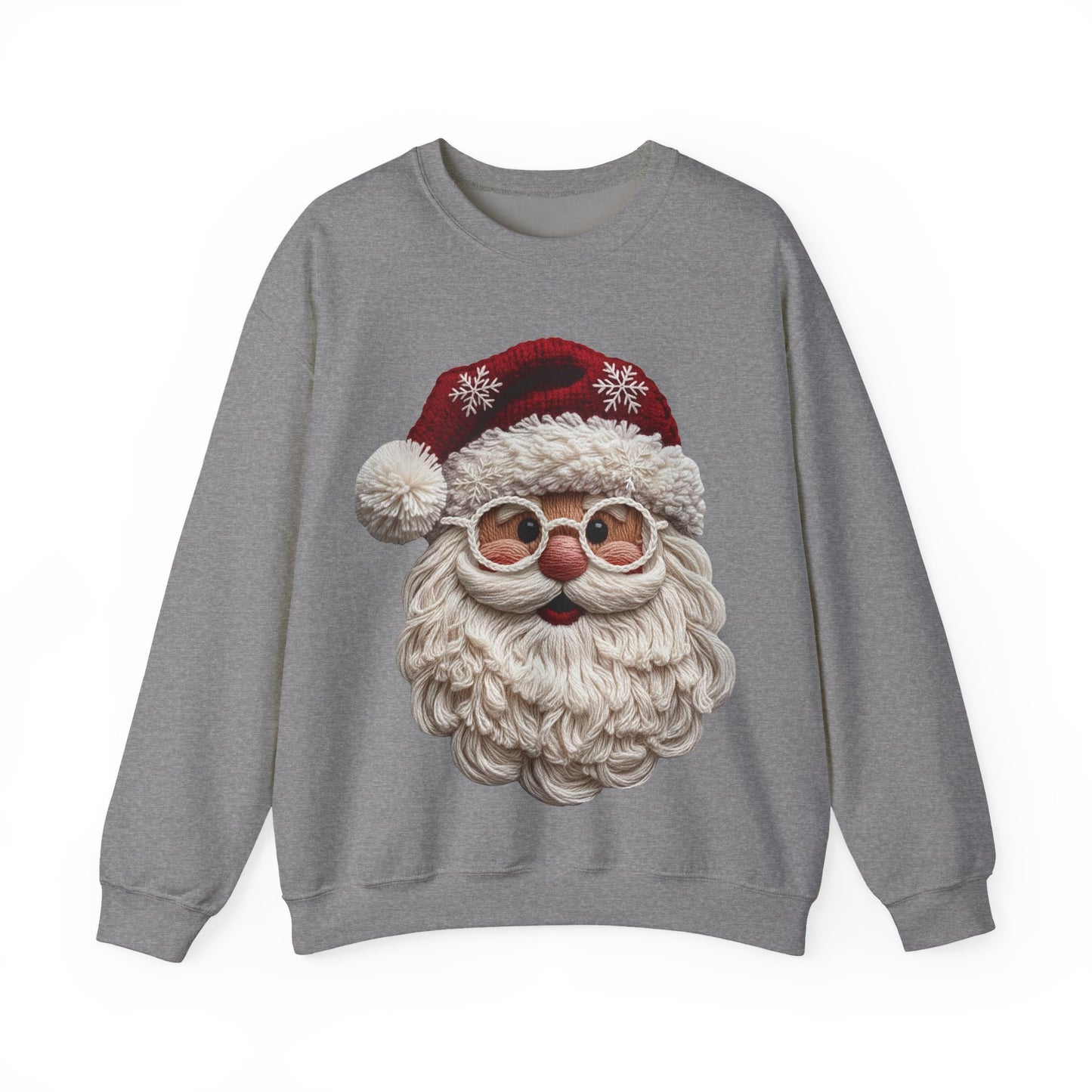 Faux Yarn Festive Santa Crewneck Sweatshirt