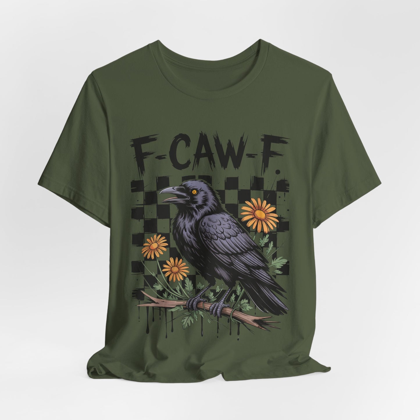 F-caw-f Raven Edgy Raven Graphic Tee