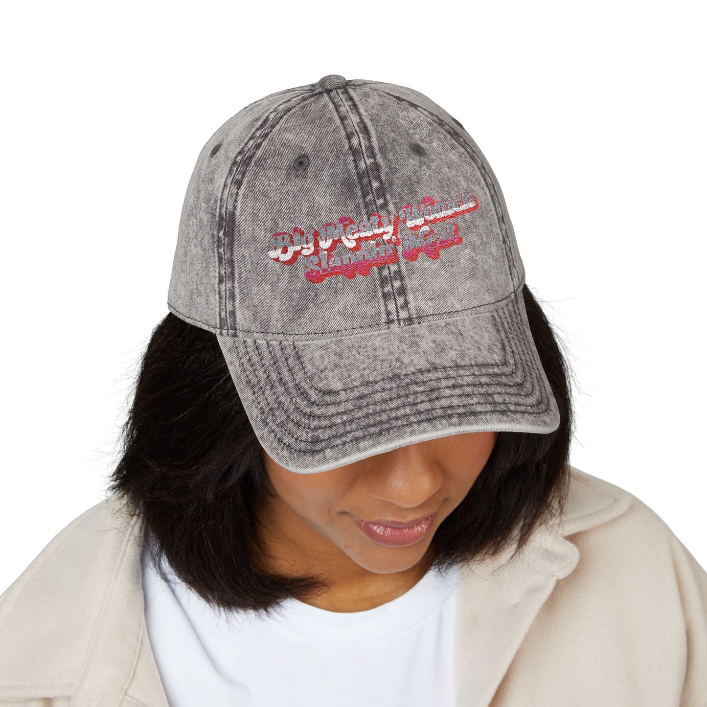 Retro Big Meaty Women Embroidered Cap