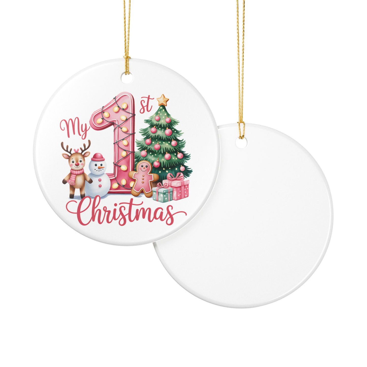 Pink 1st Christmas Ornament
