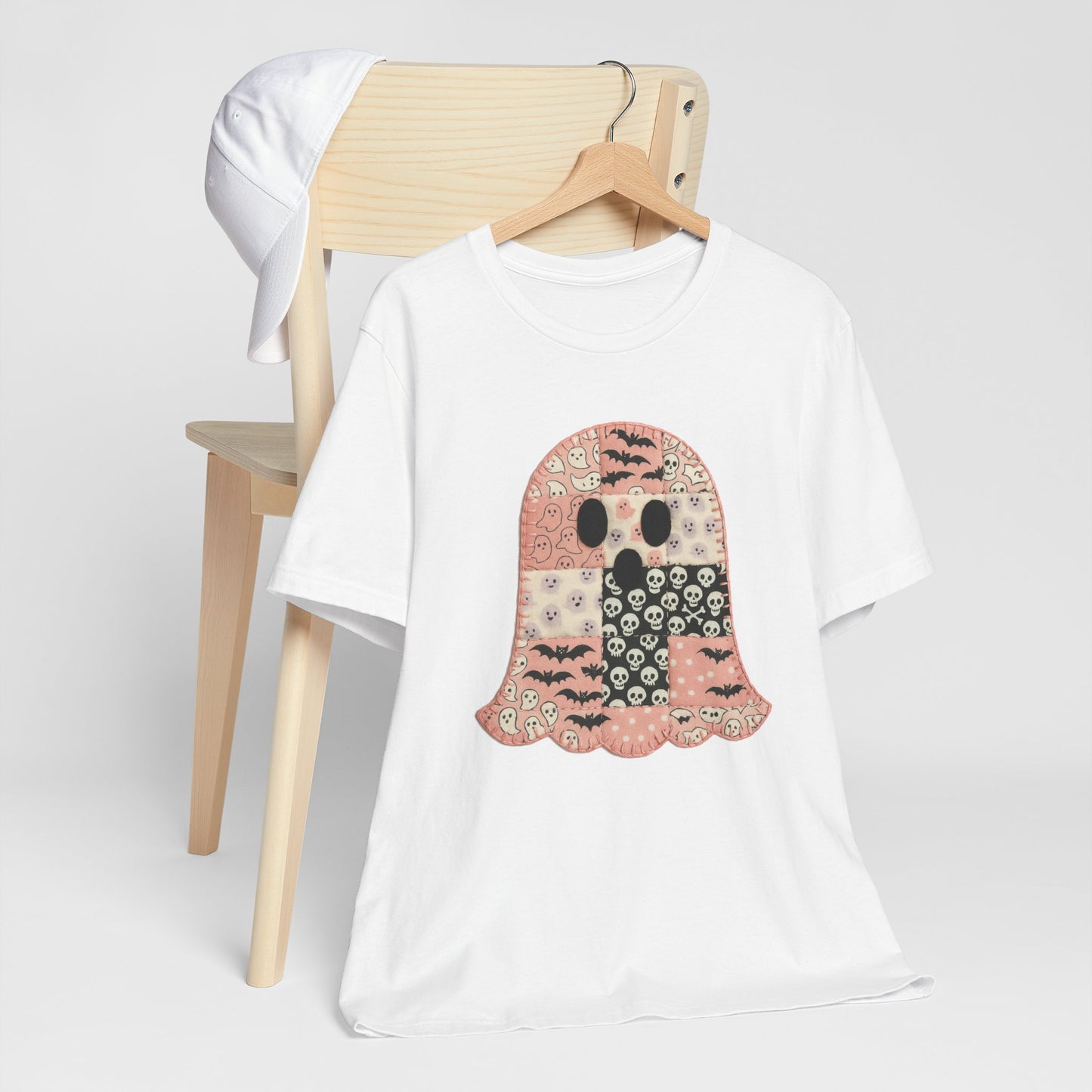 Cute Halloween Ghost Patchwork Tee