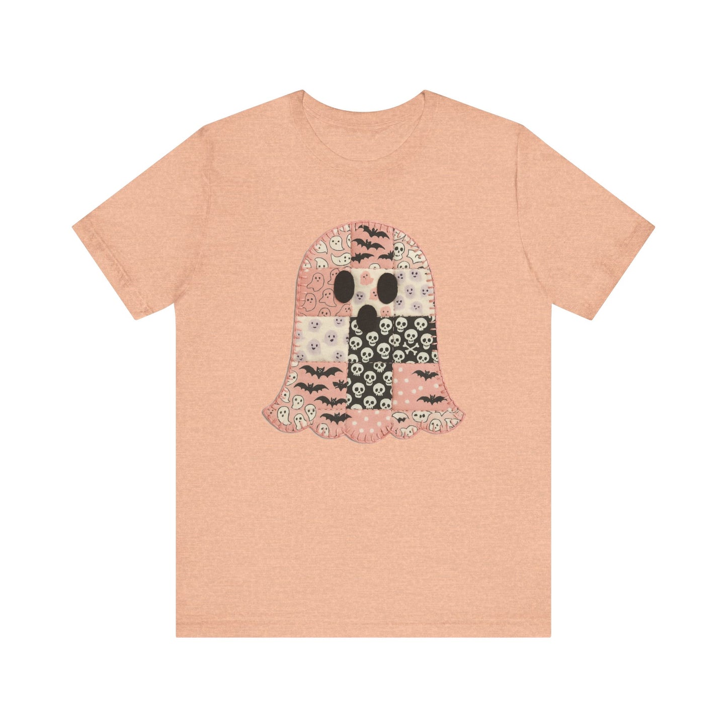 Cute Halloween Ghost Patchwork Tee