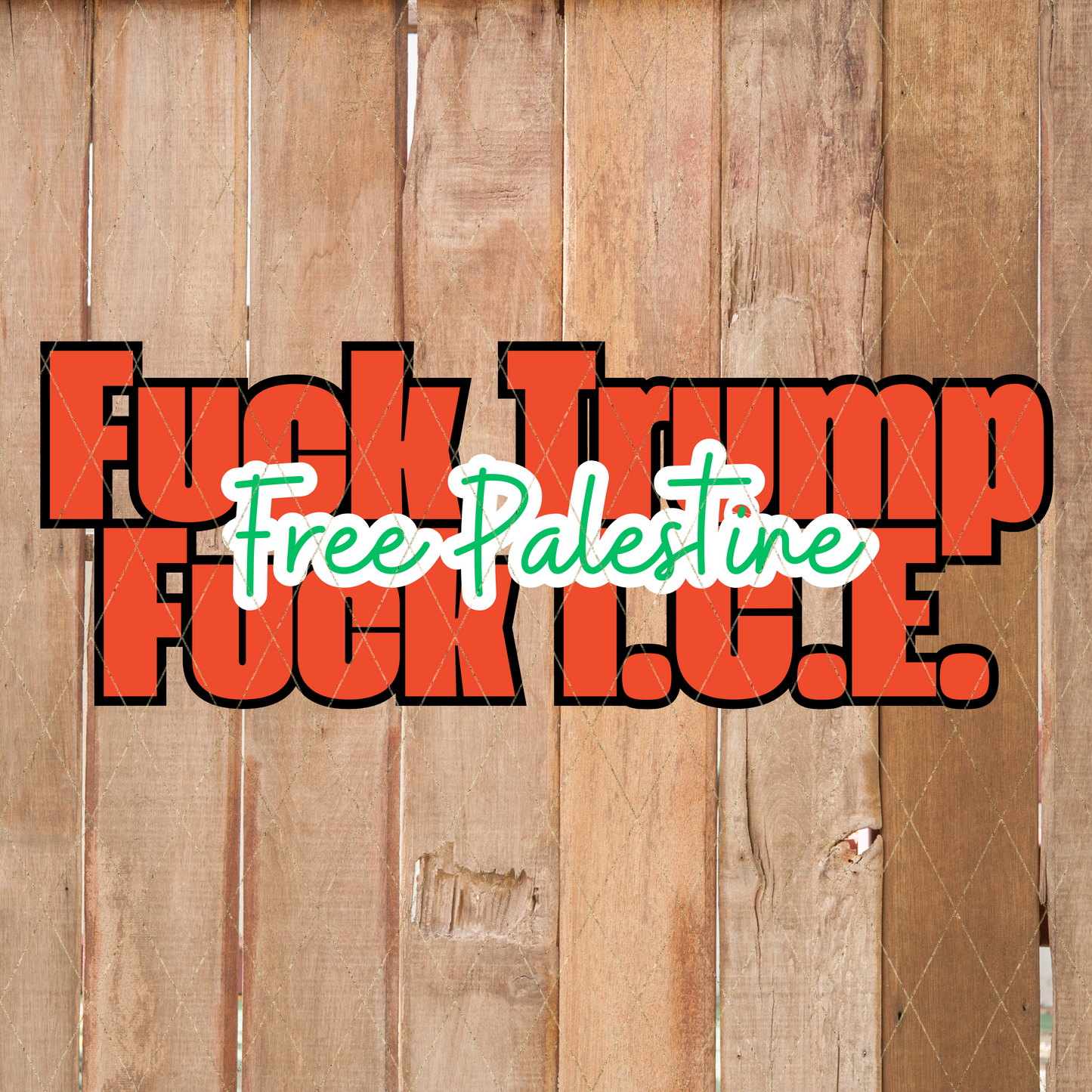 Free Palestine, Anti Trump, Anti I.C.E. | Digital Download | PNG
