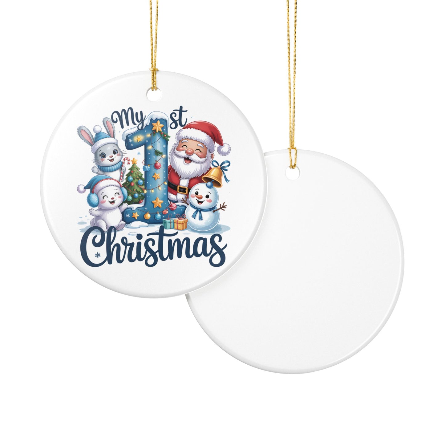 Blue My 1st Christmas Ceramic Ornament - Celebrate Baby's First Christmas