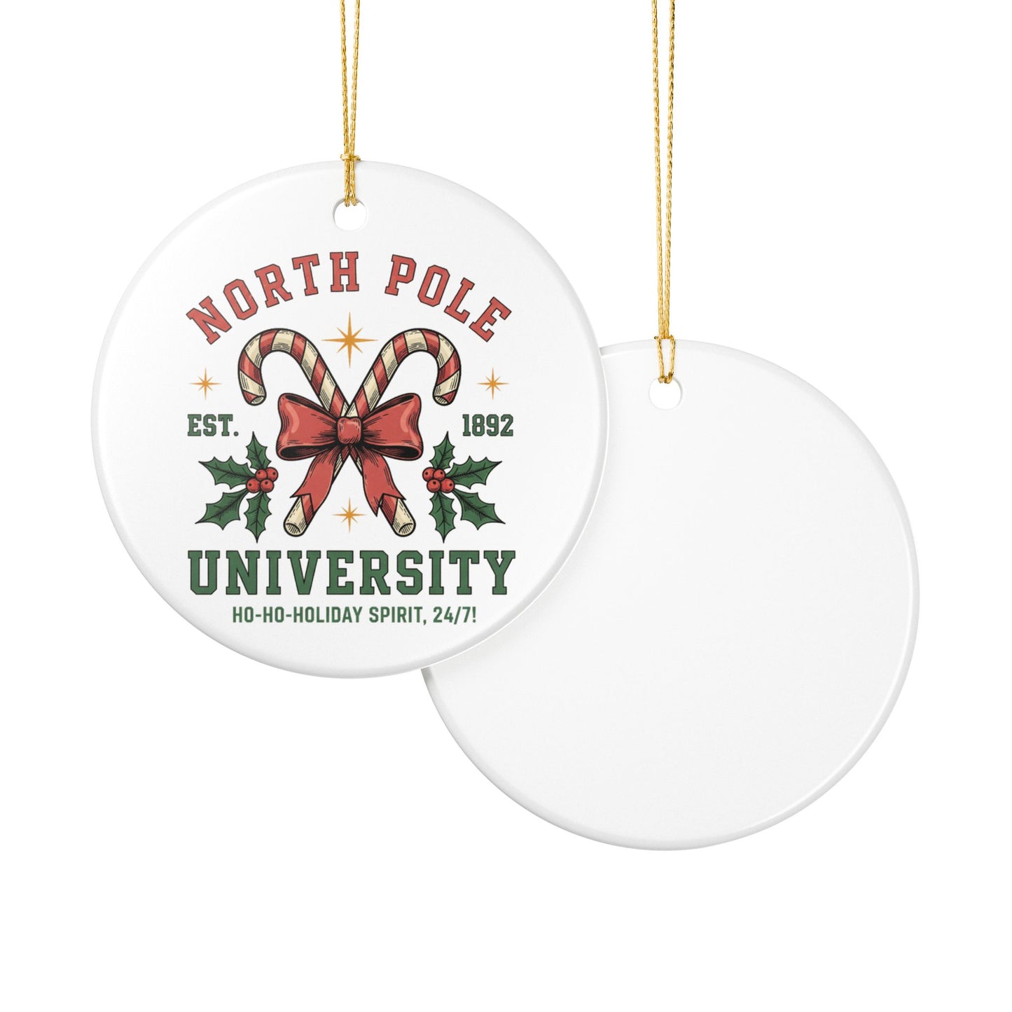 North Pole University Christmas Ornament