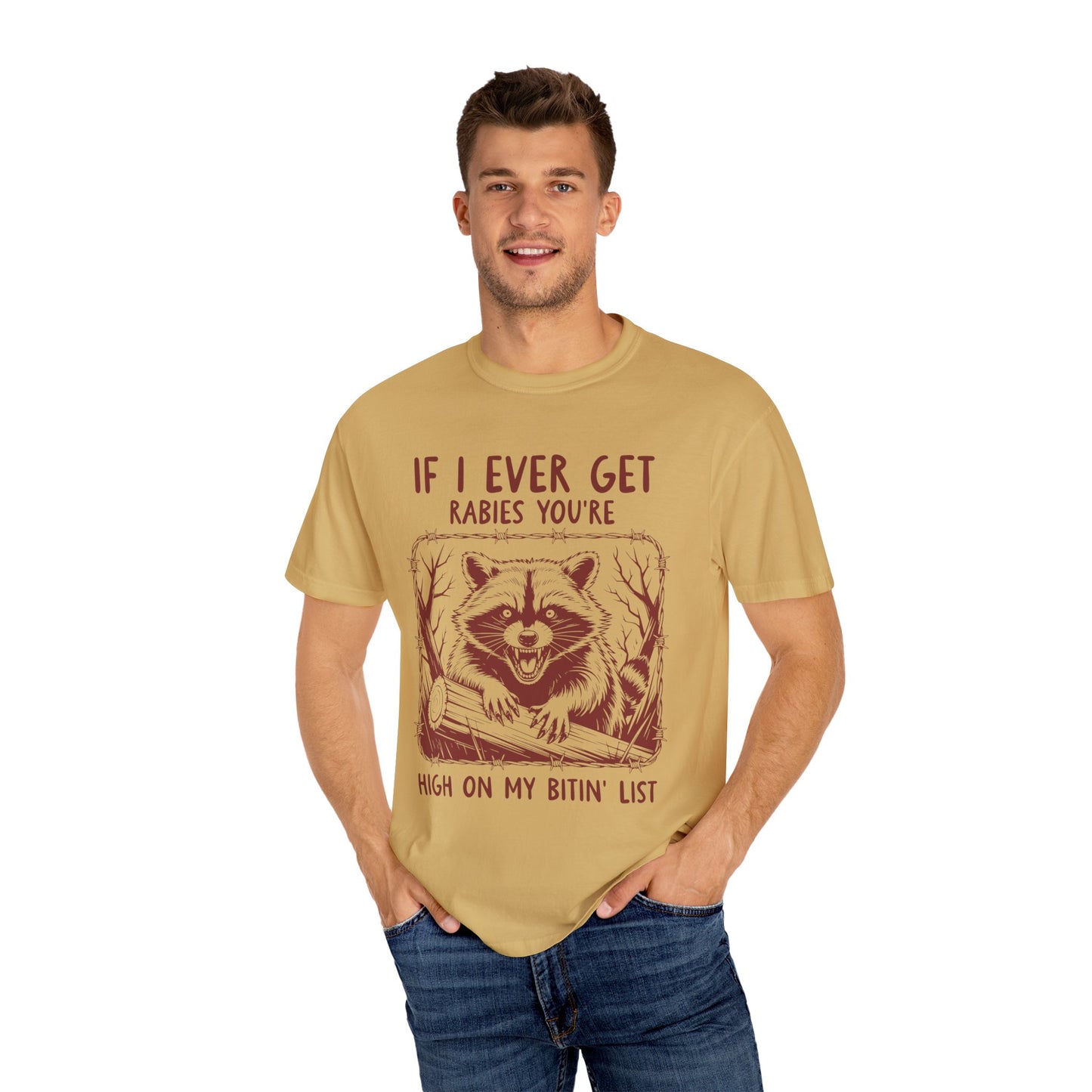 Funny Racoon Bitin' List Tee