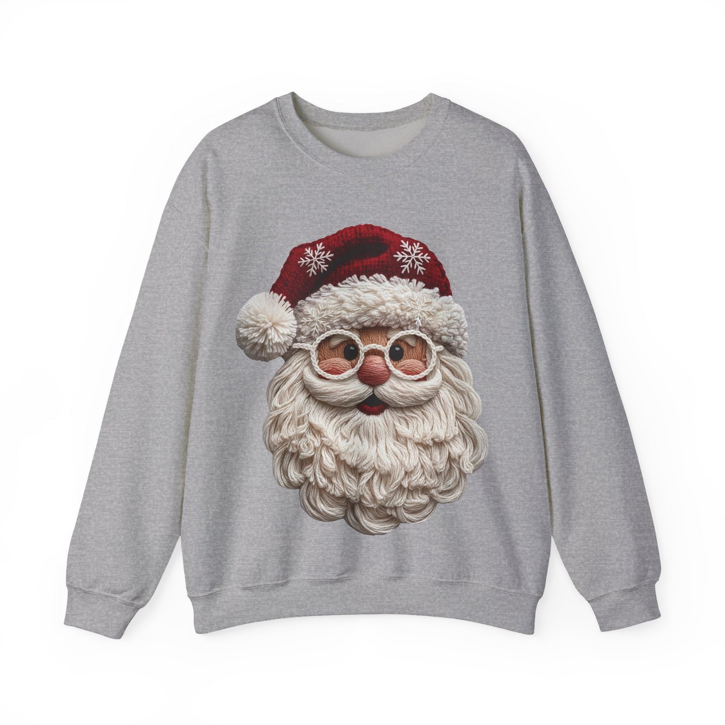Faux Yarn Festive Santa Crewneck Sweatshirt