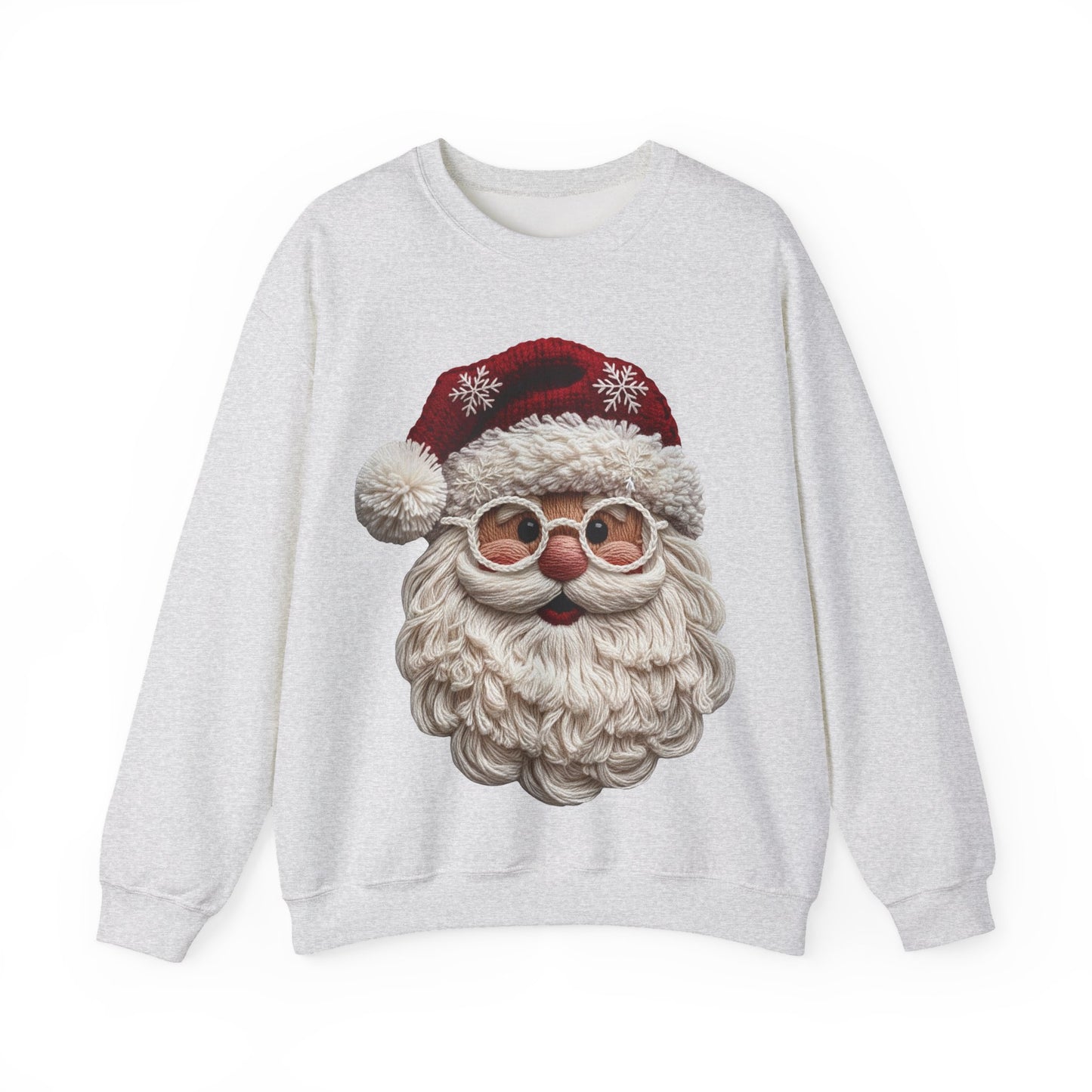 Faux Yarn Festive Santa Crewneck Sweatshirt