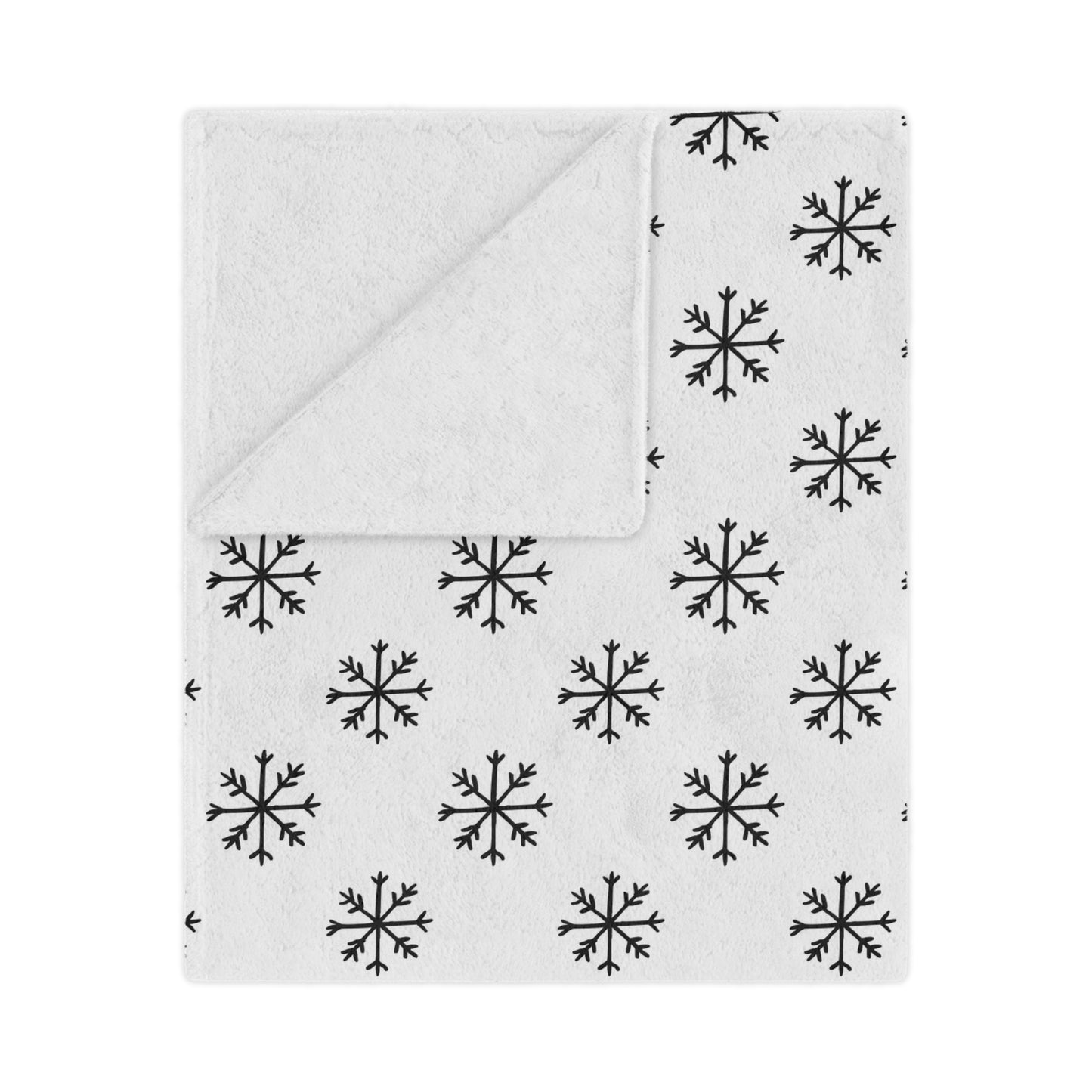 Black And White Snowflake Minky Blanket