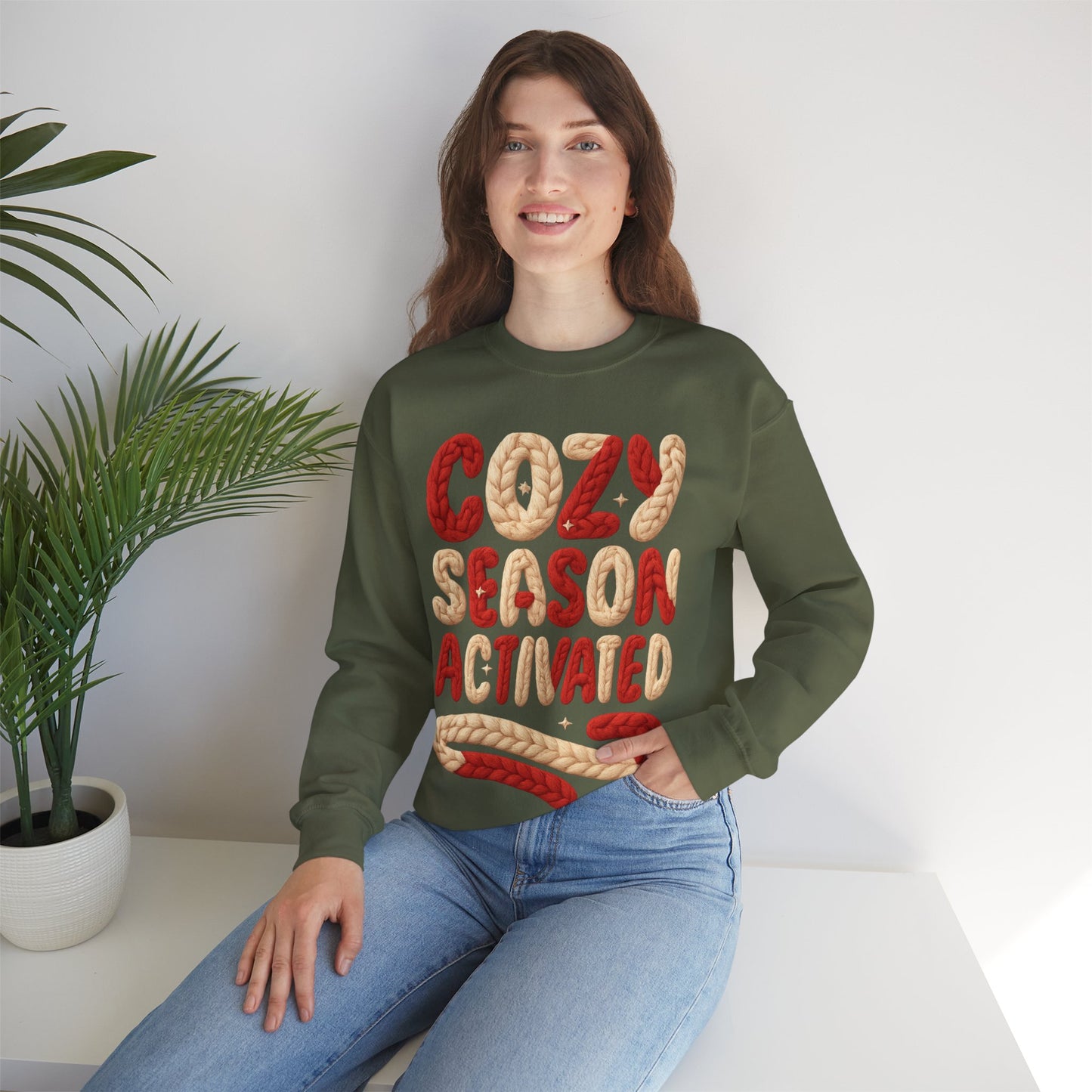 Faux Yarn Cozy Season Activated Crewneck Sweatshirt