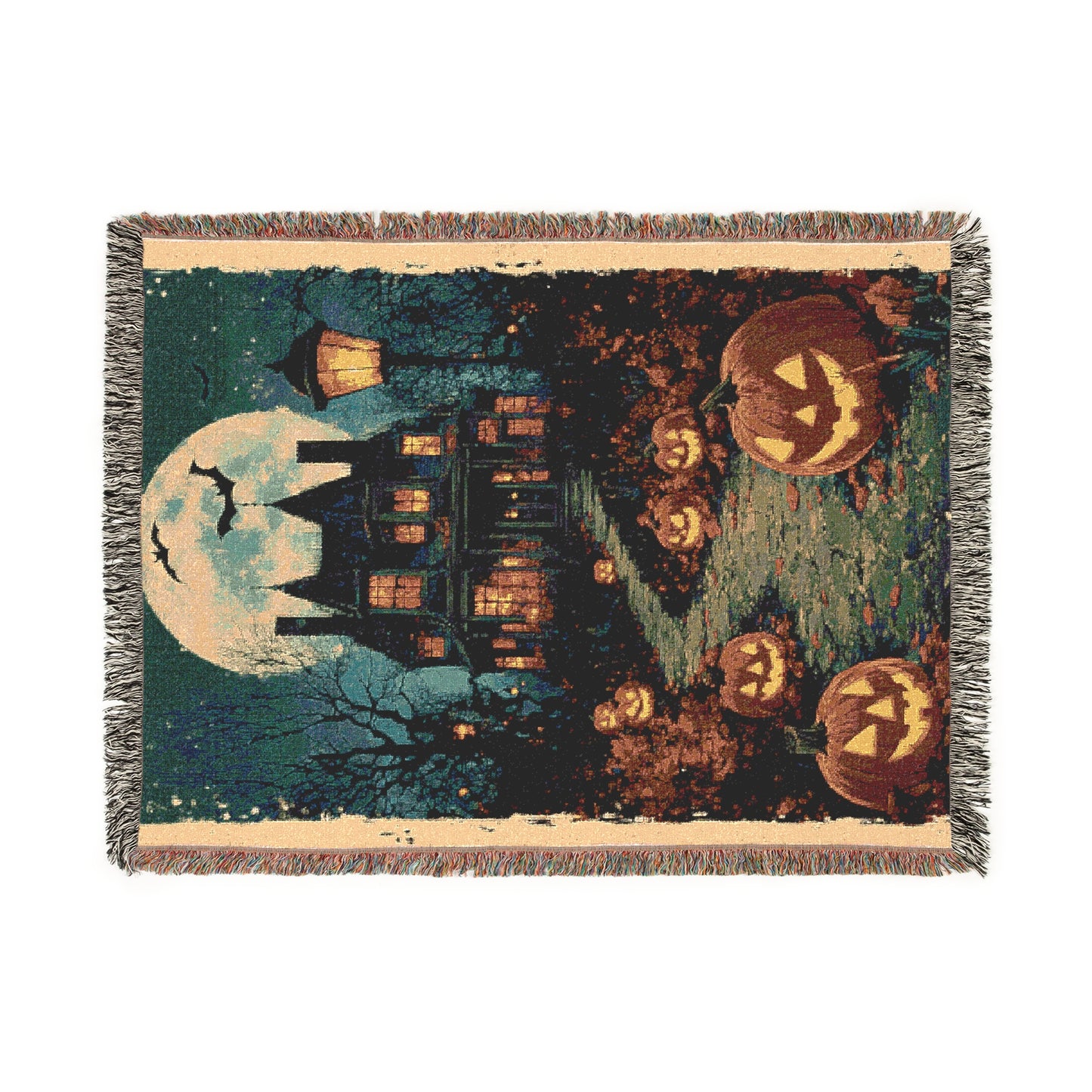 Cozy Woven Blanket Haunted House