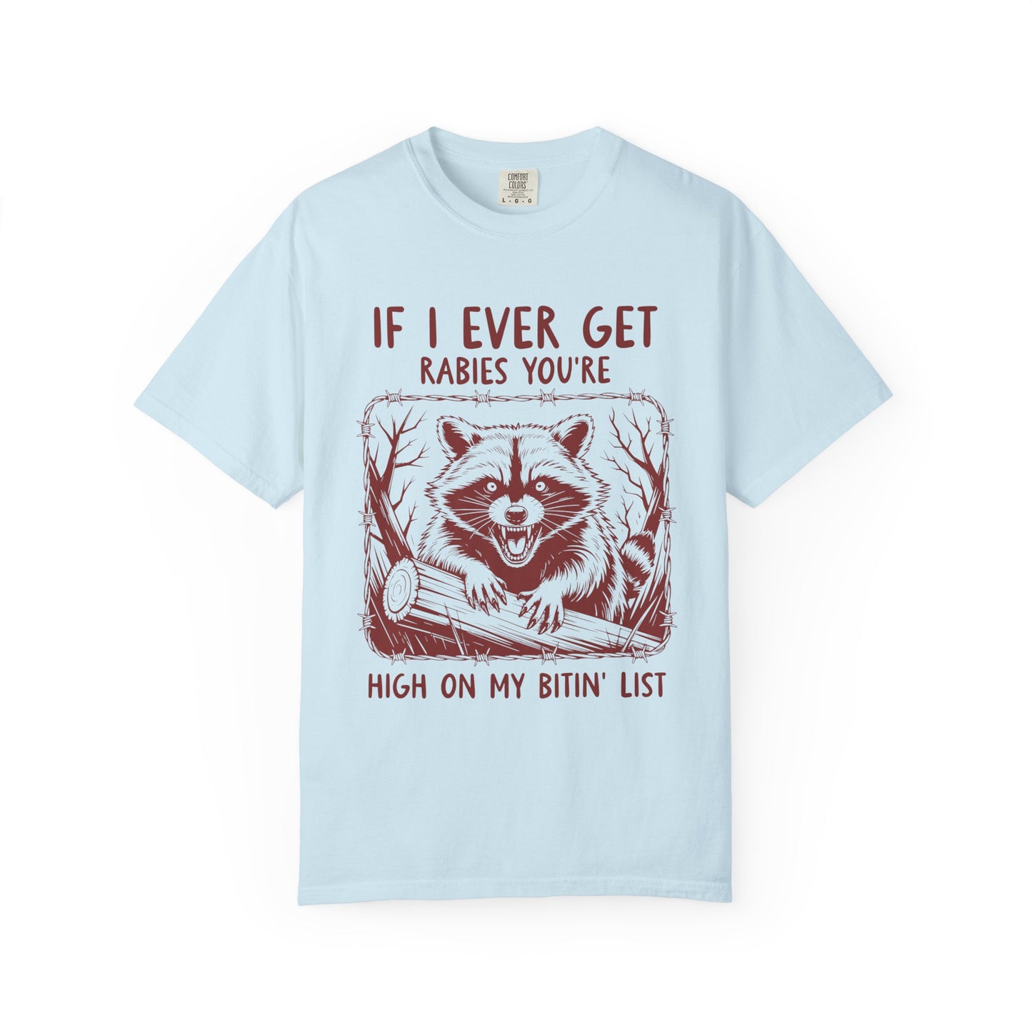 Funny Racoon Bitin' List Tee