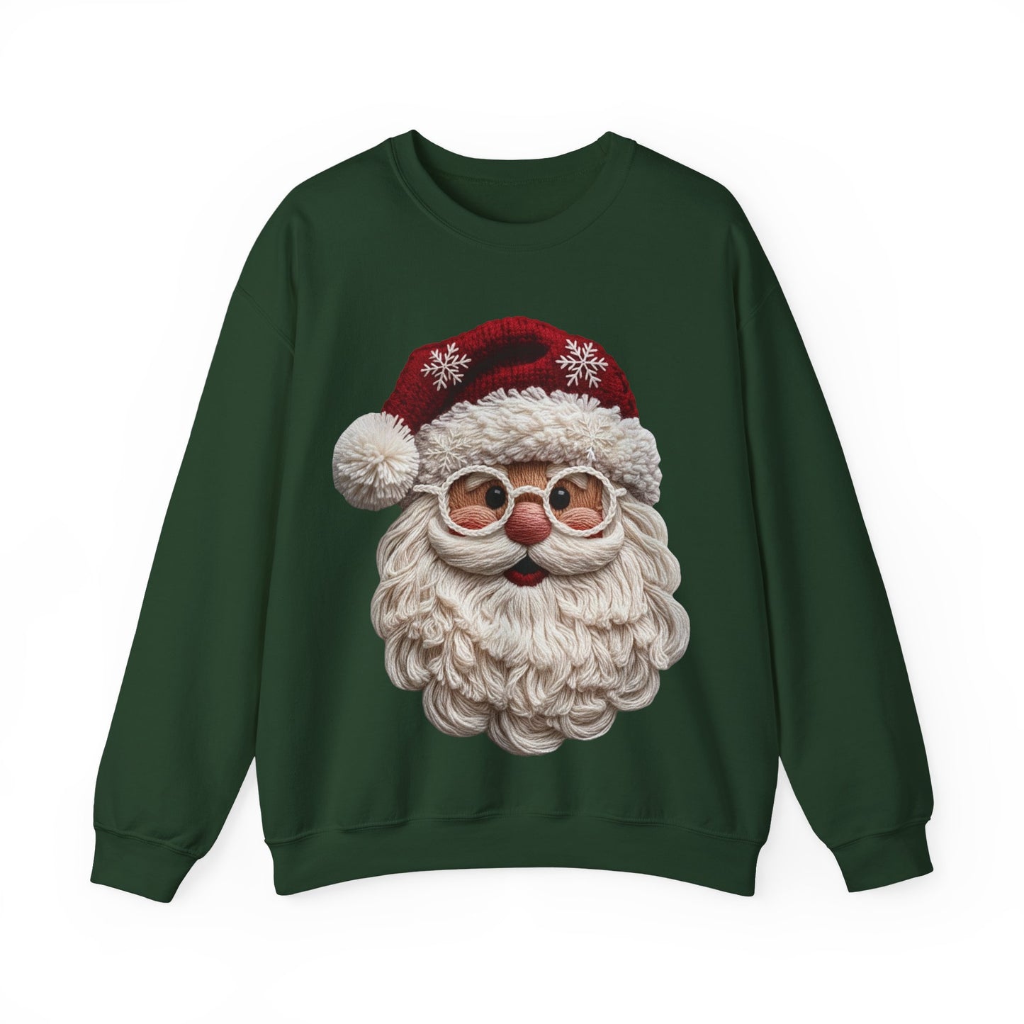 Faux Yarn Festive Santa Crewneck Sweatshirt