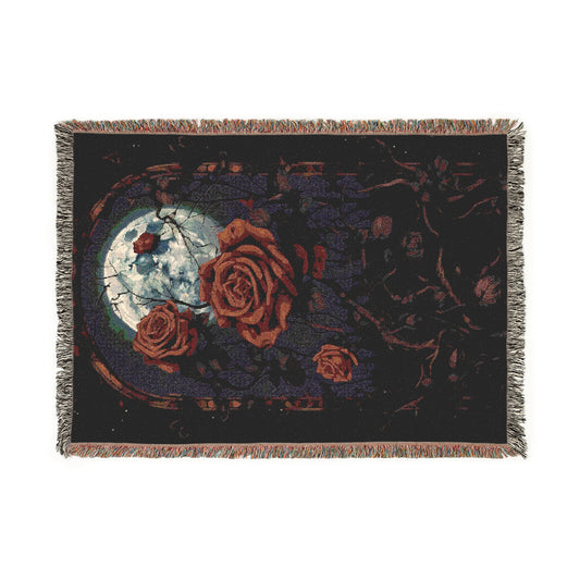 Cozy Woven Blanket Gothic Roses
