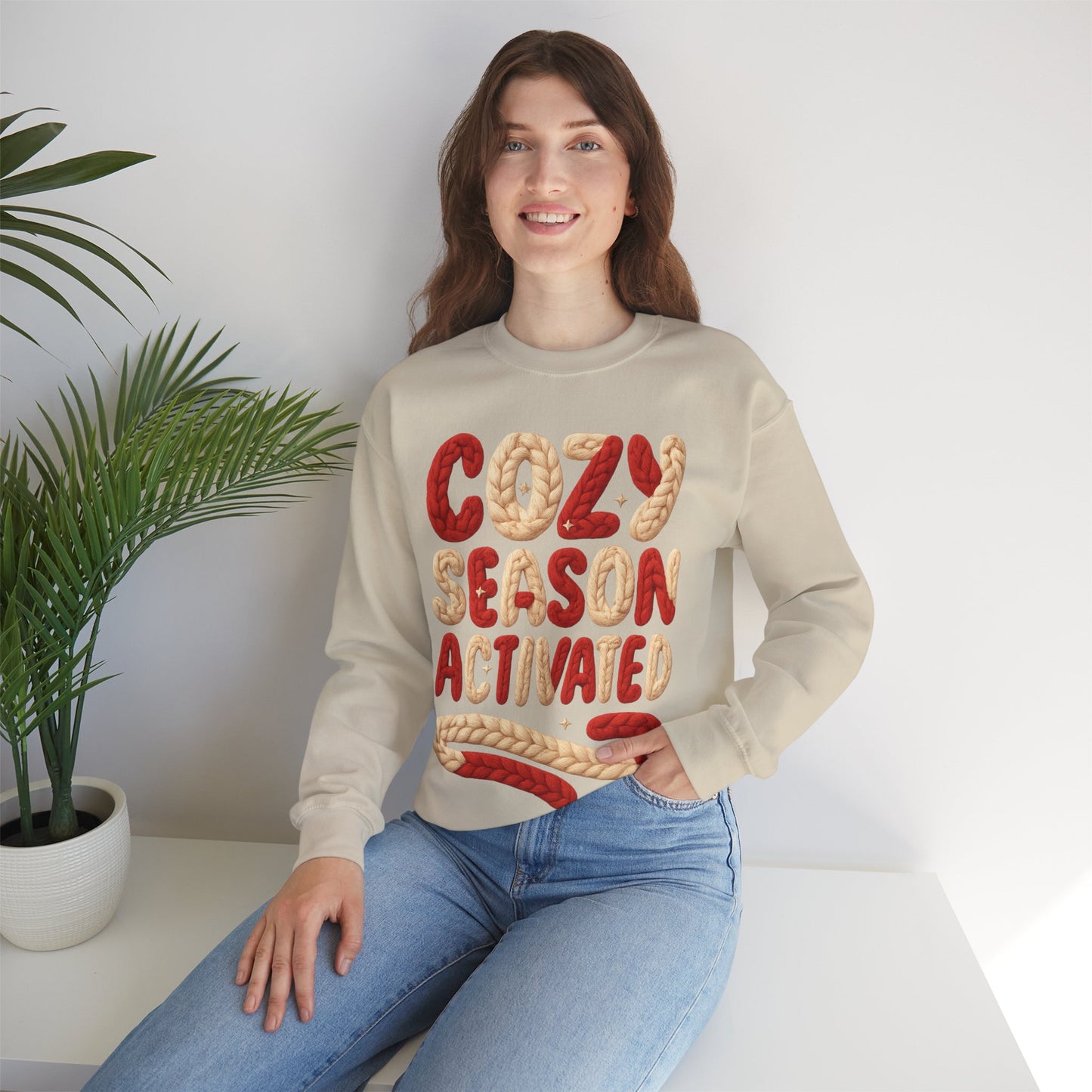 Faux Yarn Cozy Season Activated Crewneck Sweatshirt