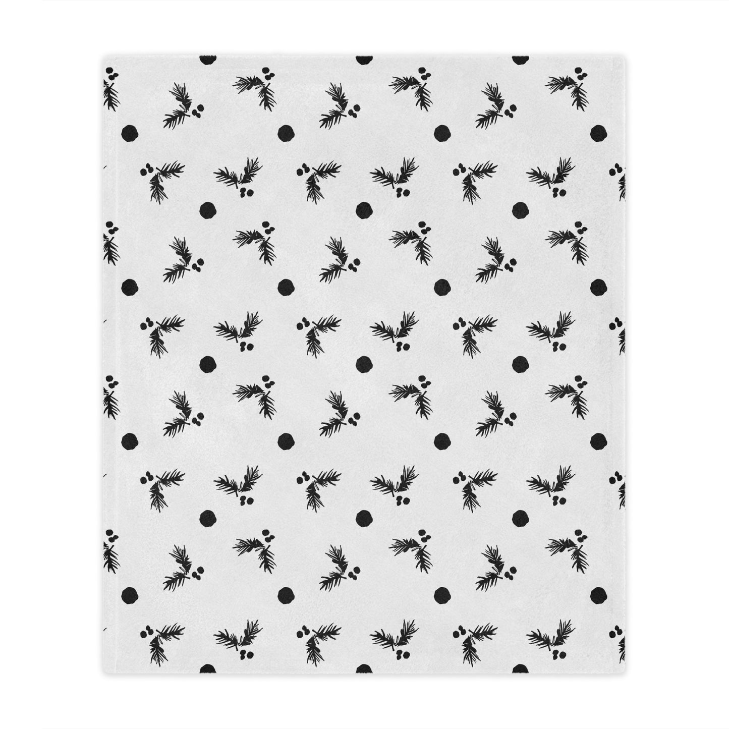 Black and White Holly Minky Blanket