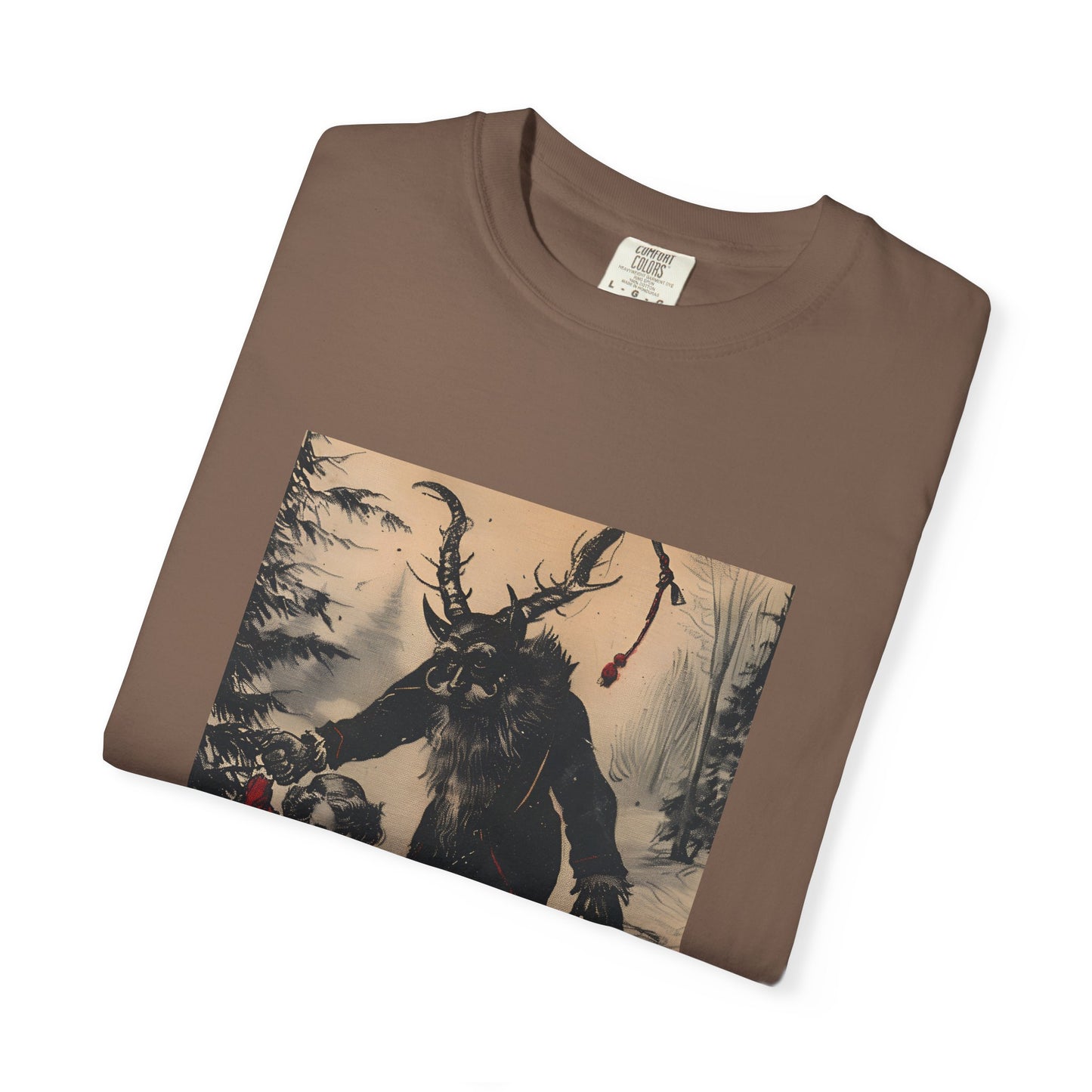 Stroll With Krampus Retro Holiday Horror Graphic Tee