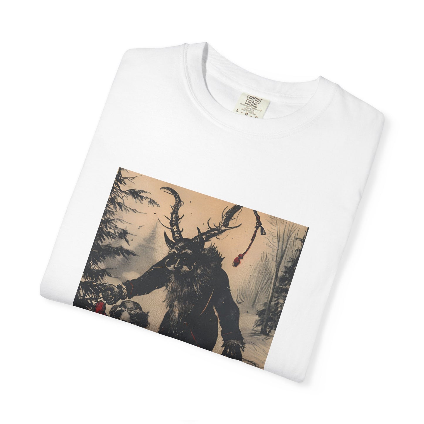 Stroll With Krampus Retro Holiday Horror Graphic Tee