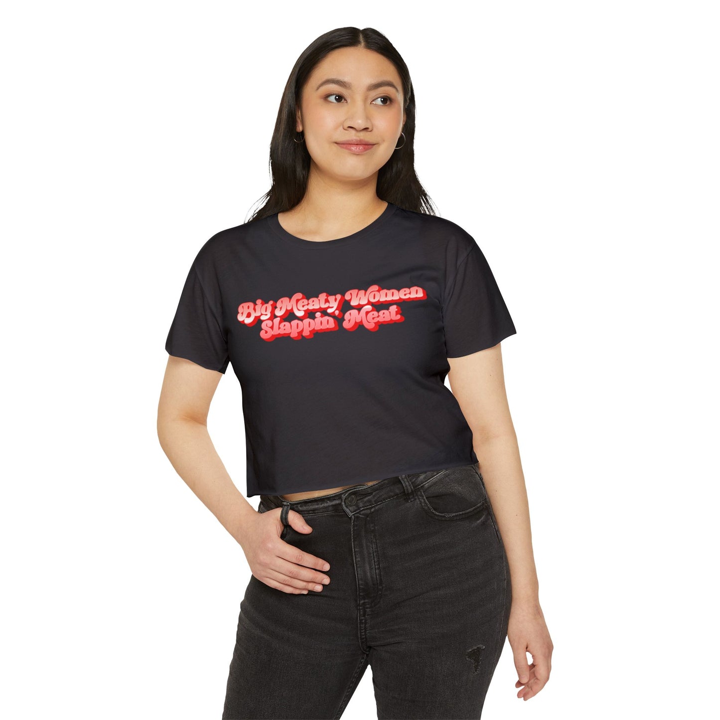 Retro Big Meaty Women Festival Crop Top
