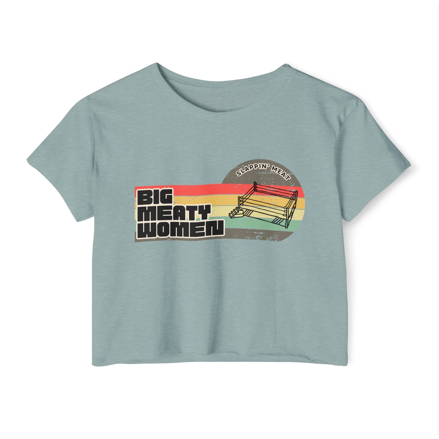 Vintage Big Meaty Women Festival Crop Top