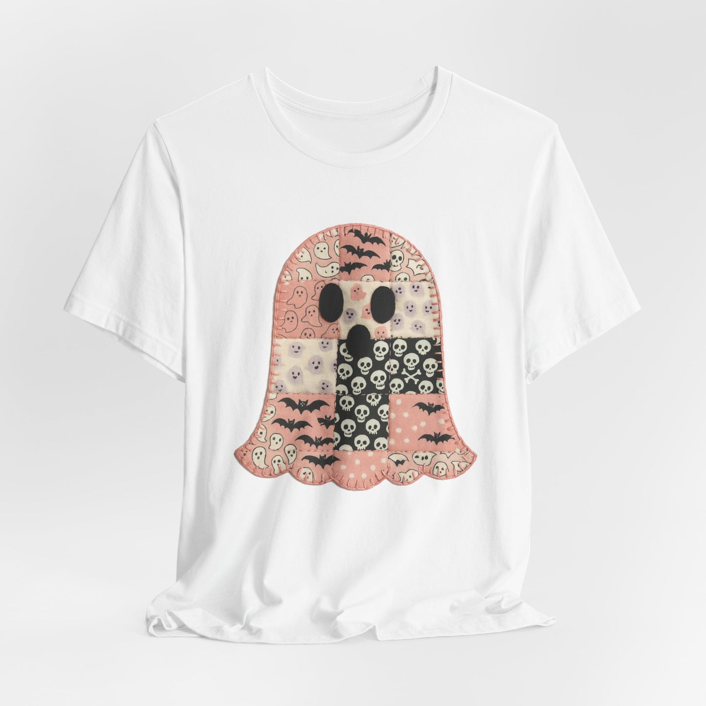 Cute Halloween Ghost Patchwork Tee