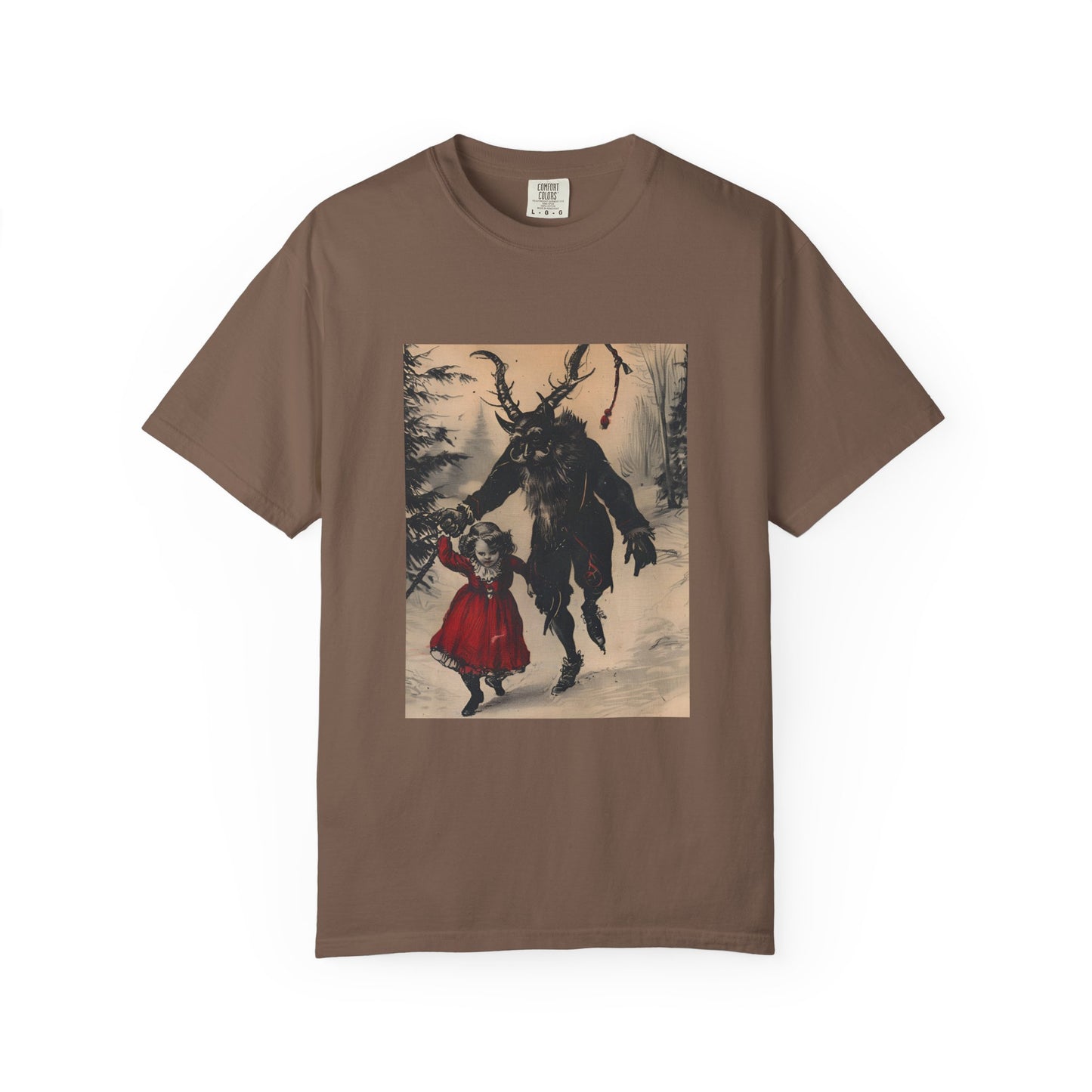 Stroll With Krampus Retro Holiday Horror Graphic Tee