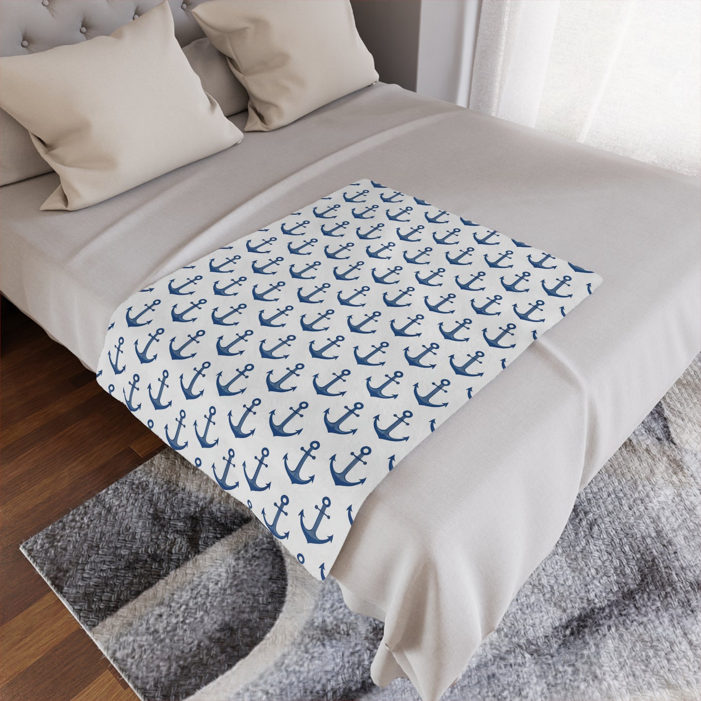 Nautical Anchor Minky Blanket