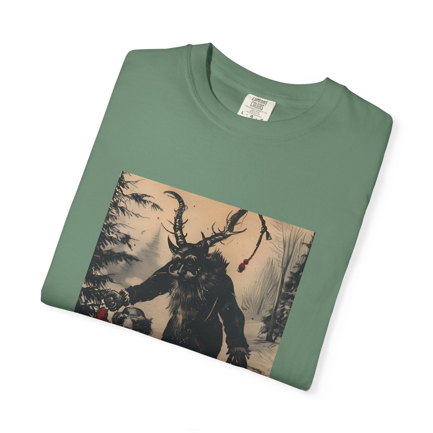 Stroll With Krampus Retro Holiday Horror Graphic Tee