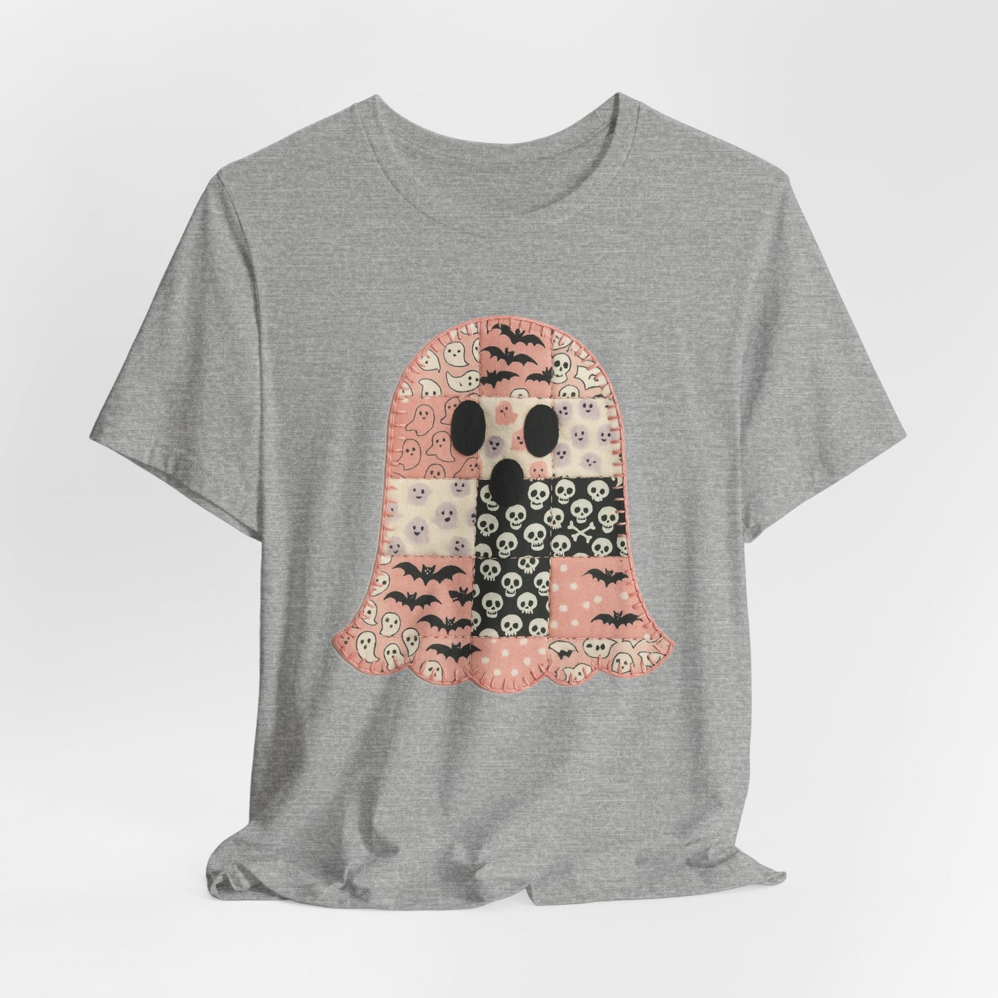 Cute Halloween Ghost Patchwork Tee