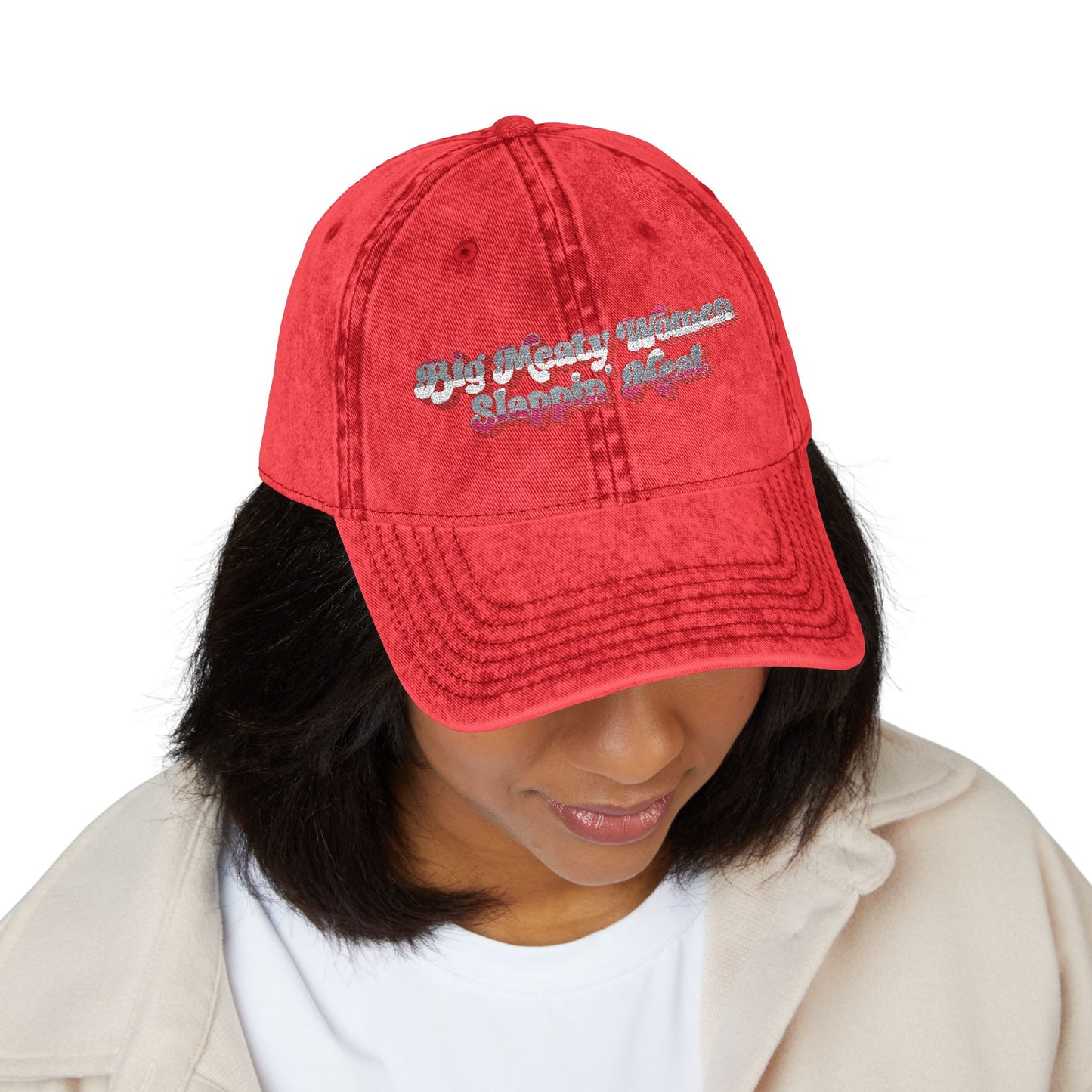 Retro Big Meaty Women Embroidered Cap