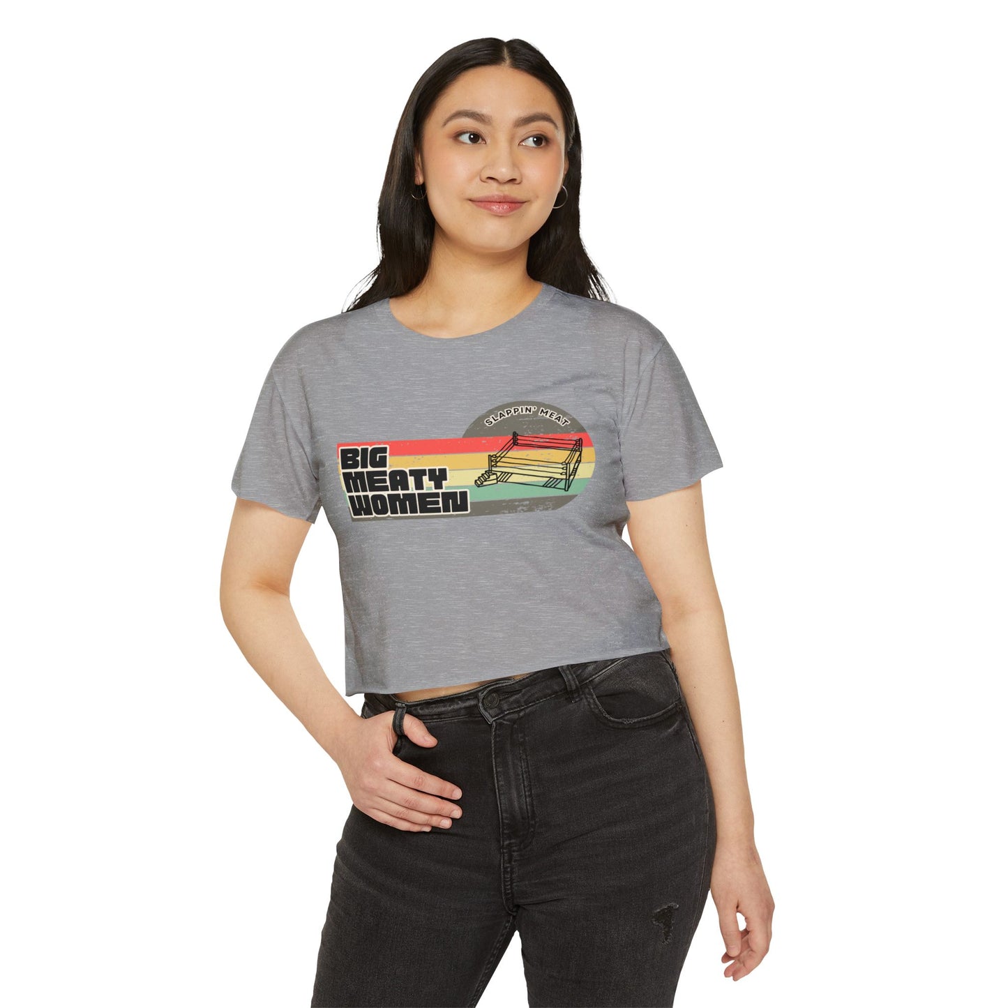 Vintage Big Meaty Women Festival Crop Top