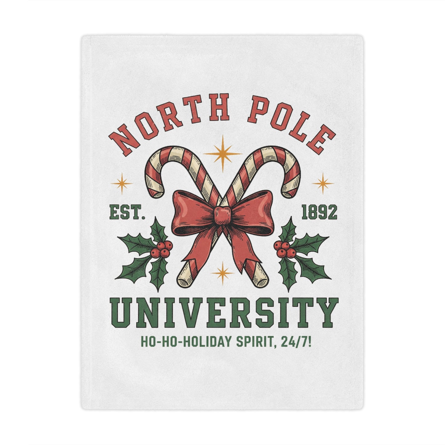 North Pole University Minky Blanket