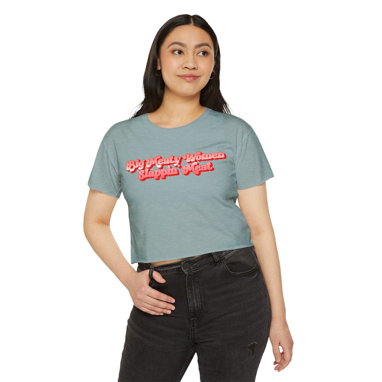 Retro Big Meaty Women Festival Crop Top