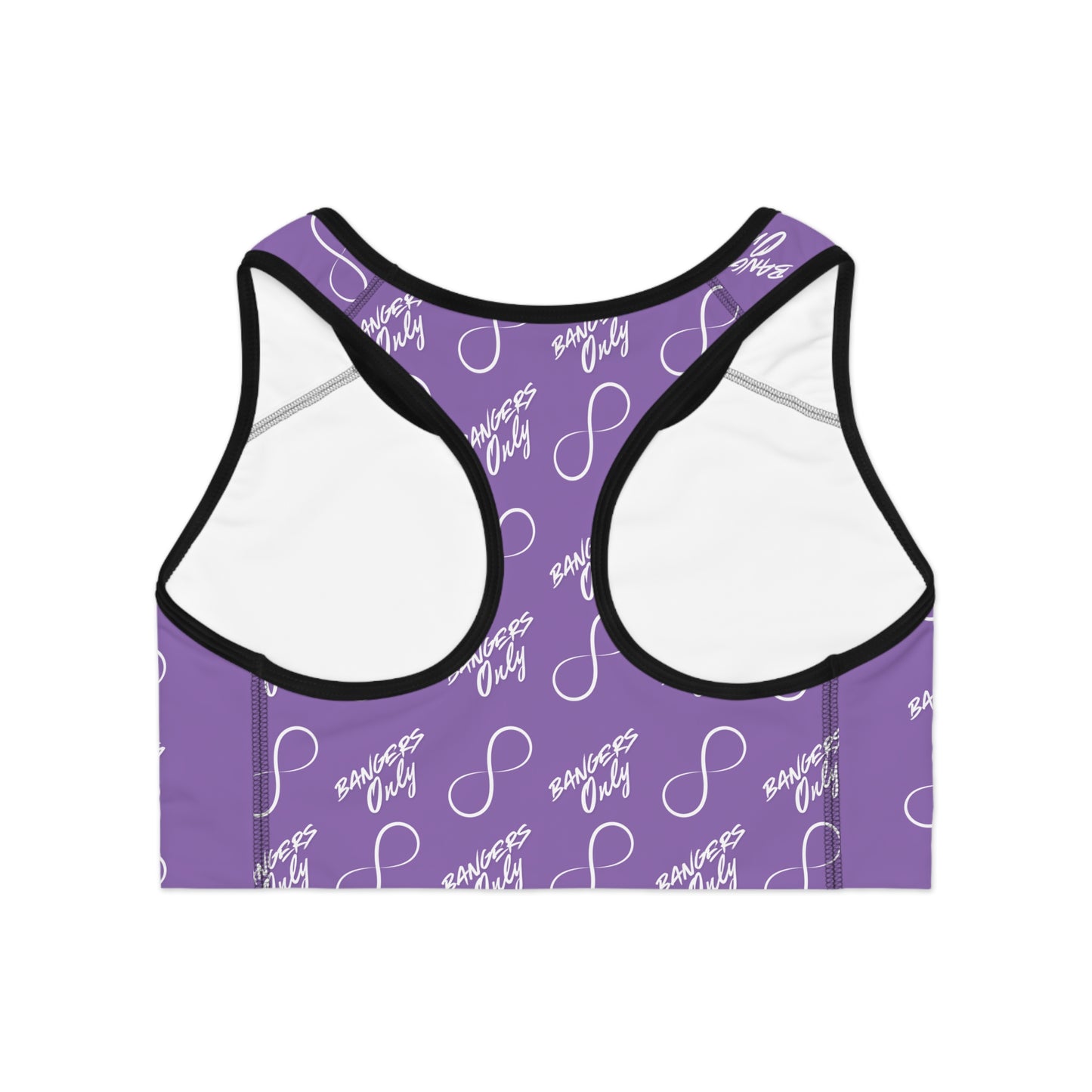 Purple "Bangers Only" Infinity Pattern Sports Bra