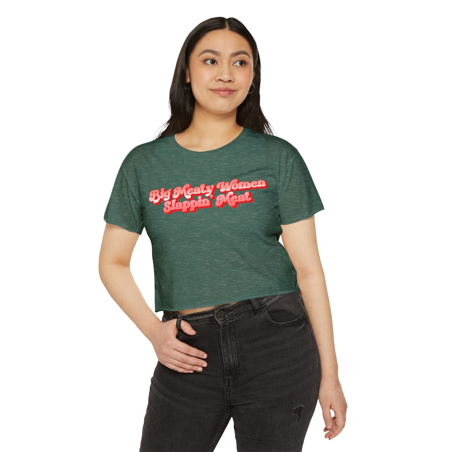 Retro Big Meaty Women Festival Crop Top