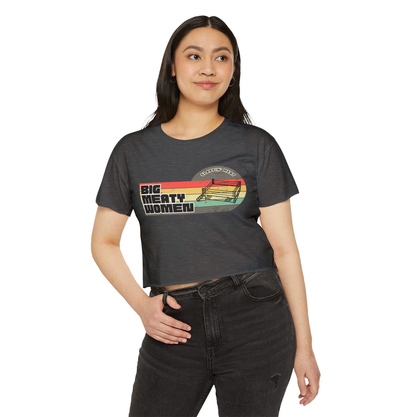 Vintage Big Meaty Women Festival Crop Top
