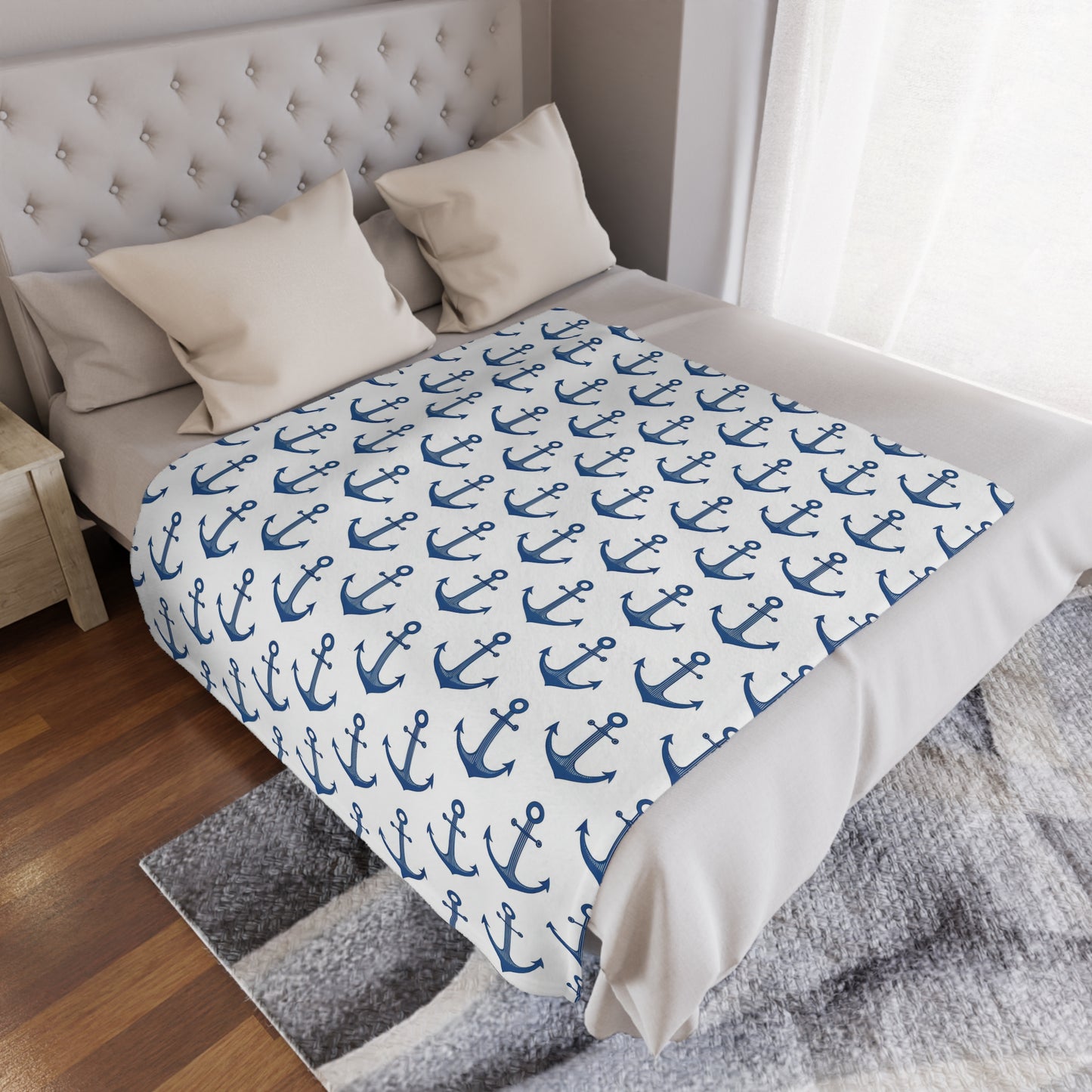 Nautical Anchor Minky Blanket