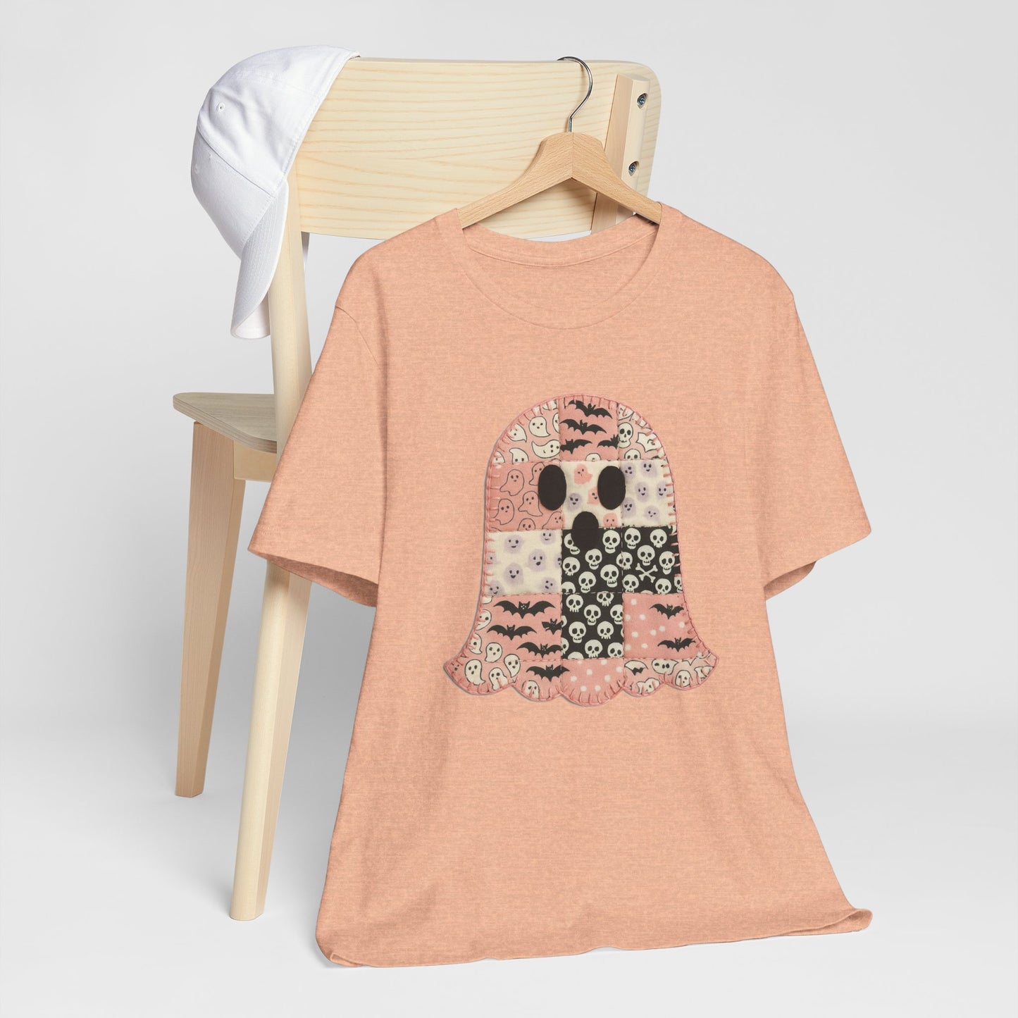 Cute Halloween Ghost Patchwork Tee