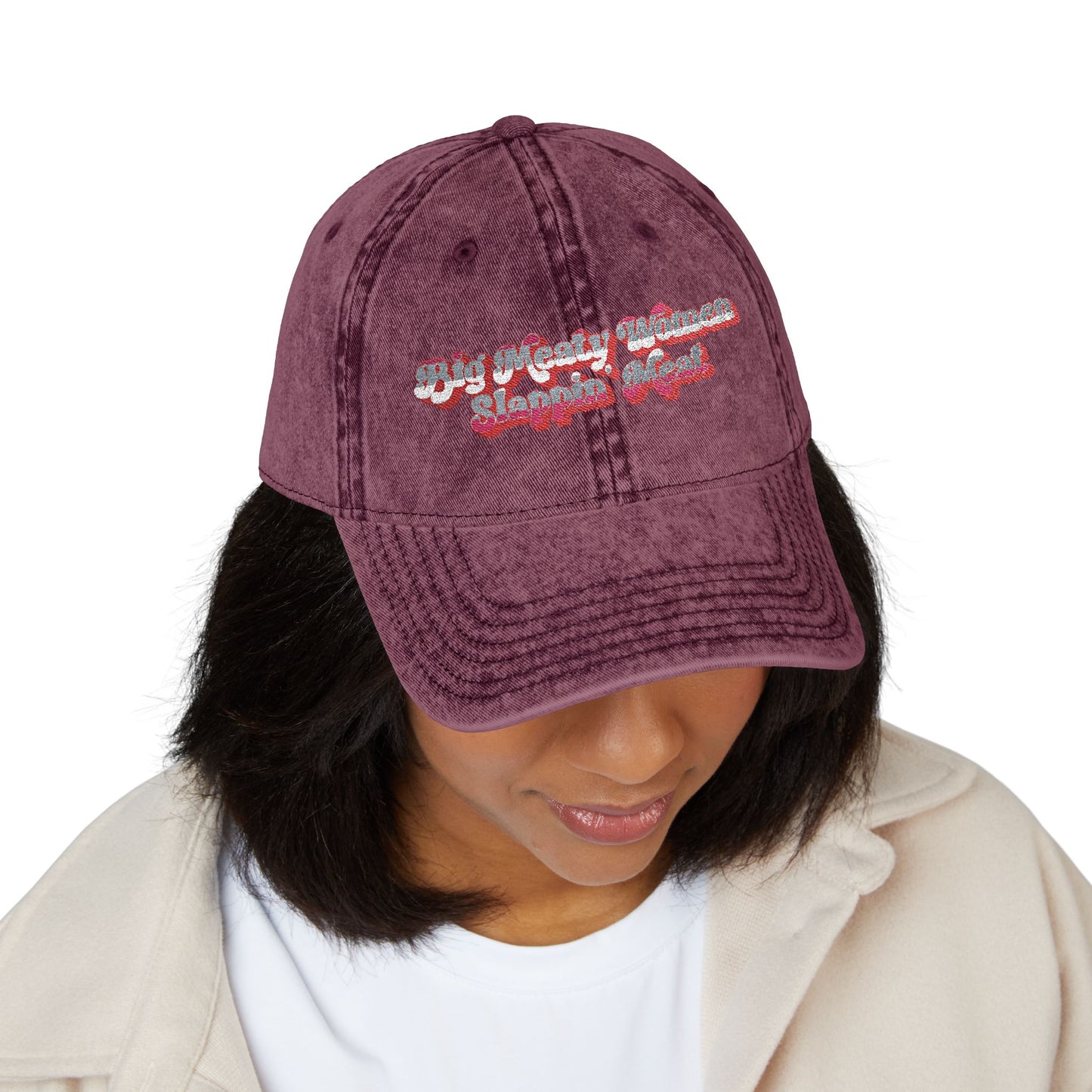 Retro Big Meaty Women Embroidered Cap