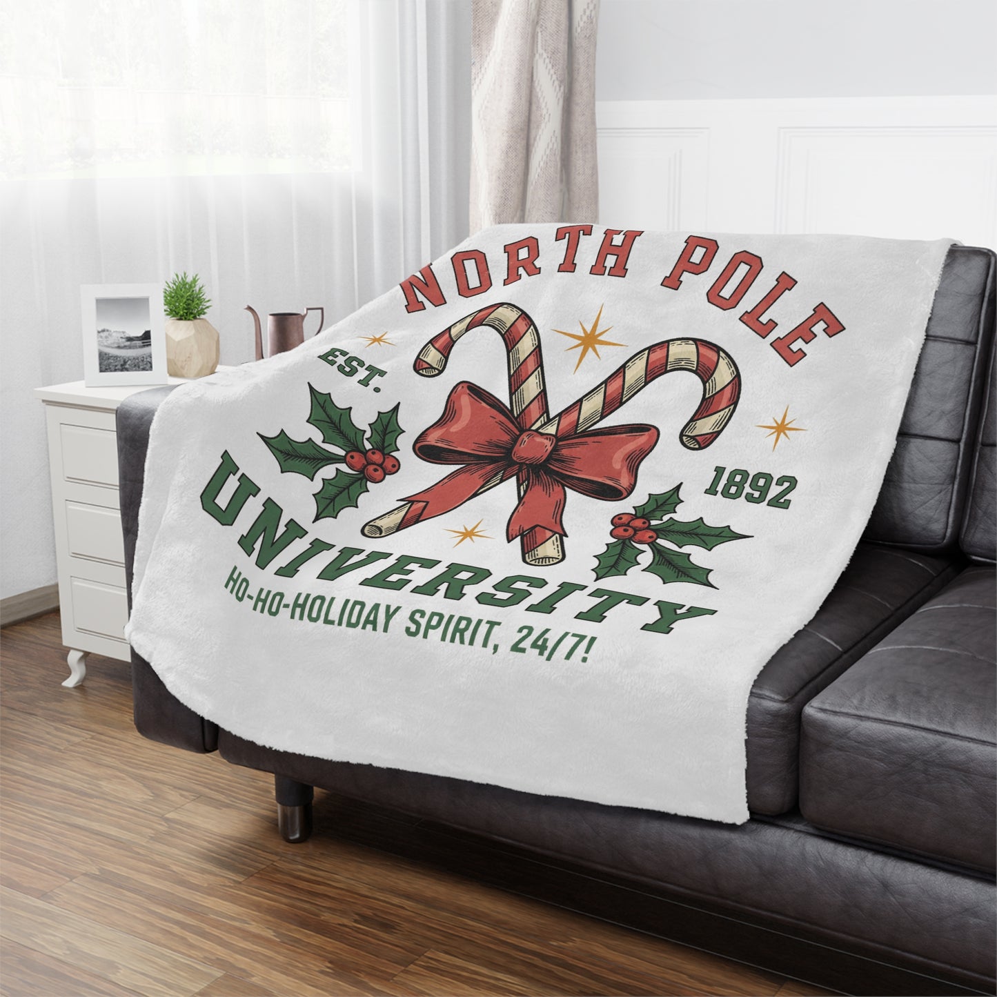 North Pole University Minky Blanket