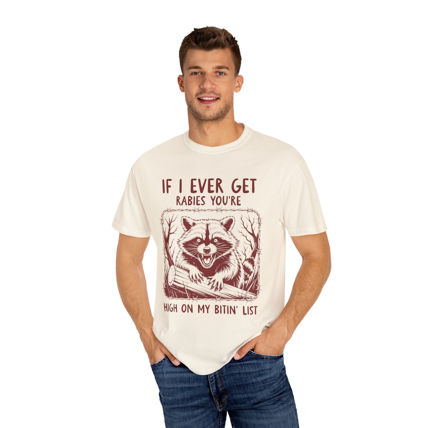 Funny Racoon Bitin' List Tee