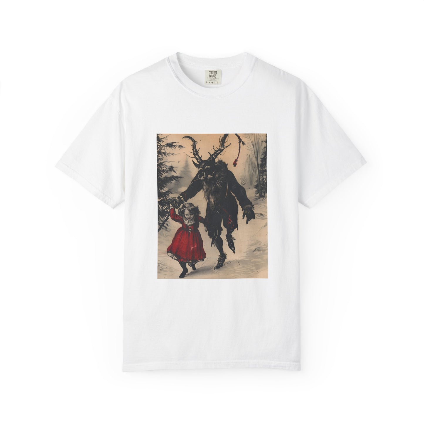 Stroll With Krampus Retro Holiday Horror Graphic Tee