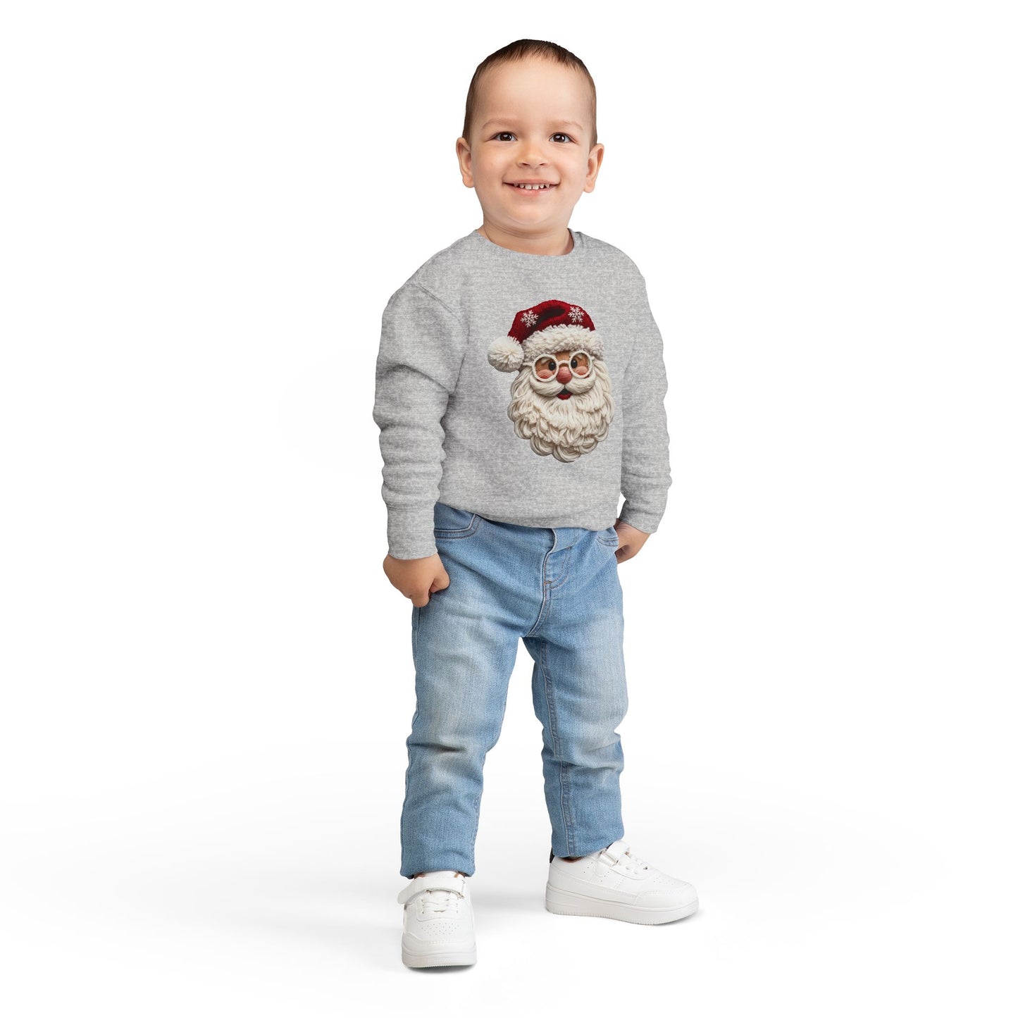 Faux Yarn Santa Toddler Sweatshirt