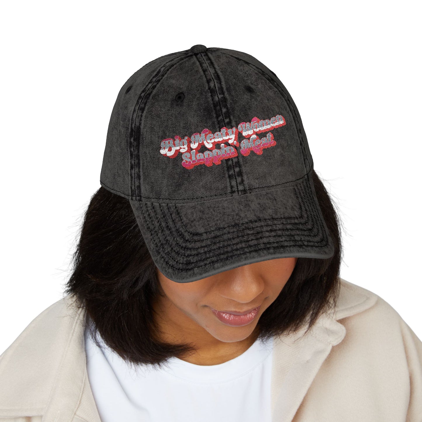 Retro Big Meaty Women Embroidered Cap