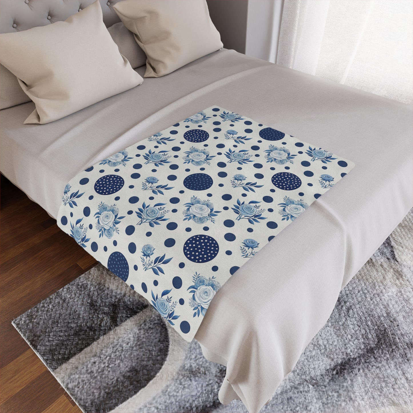 Floral Polka Dot Minky Blanket
