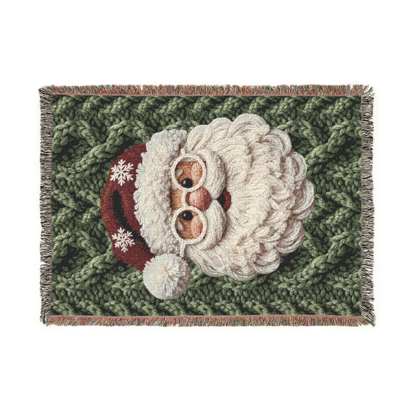 Faux Yarn Festive Santa Woven Blanket