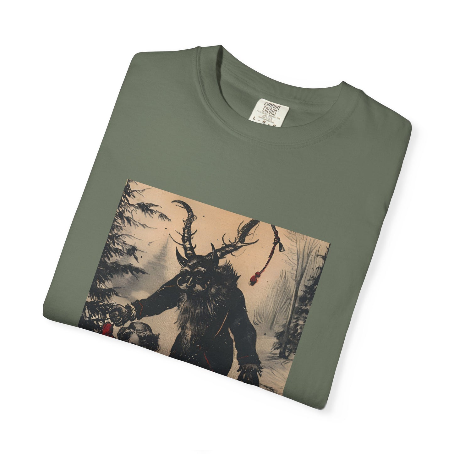 Stroll With Krampus Retro Holiday Horror Graphic Tee