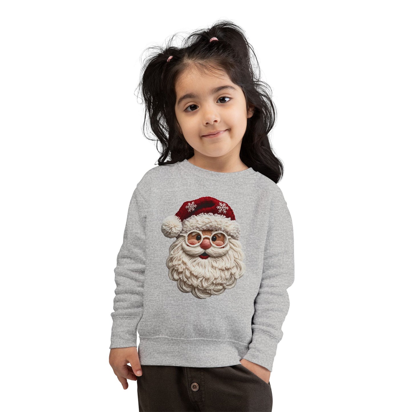 Faux Yarn Santa Toddler Sweatshirt